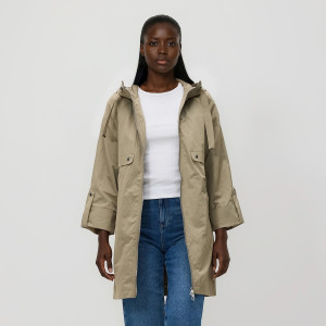 Kurtka parka z kapturem - XS - warm olive - damska - Reserved - 541IA-19X