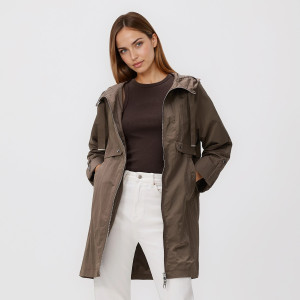Kurtka parka z kapturem - XS - brązowy - damska - Reserved - 541IA-74X