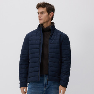 Pikowana kurtka biker - S - granatowy - męska - Reserved - 543HK-59X
