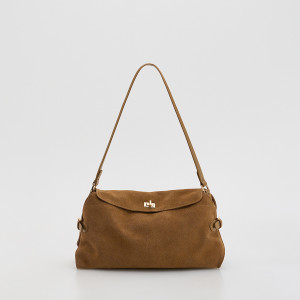 Zamszowa torebka na ramię - ONE SIZE - brązowy - damska - Reserved - 546CO-82X