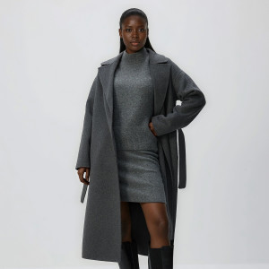 Spódnica mini z domieszką wełny - M - szary - damska - Reserved - 550HH-85M