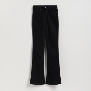 Jeansy flare z wysokim stanem - 34 - czarny - damska - Reserved - 552GE-99J