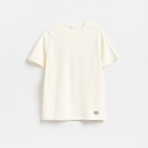 Bawełniany t-shirt comfort - XXL - złamana biel - męska - Reserved - 553IO-01X