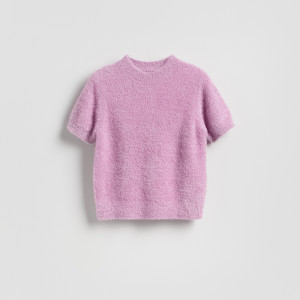 Sweter z metaliczną nitką - XS - różowy - damska - Reserved - 554GC-30X
