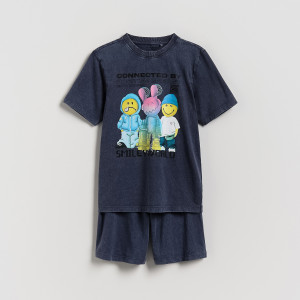 Bawełniana piżama SmileyWorld® - 86/92 (1-2 lata) - niebieski - chłopcy - Reserved - 557FM-54X