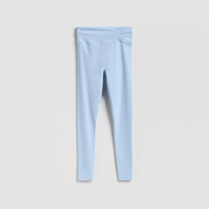 Legginsy z marszczeniem - L - jasnoniebieski - damska - Reserved - 559JS-05X
