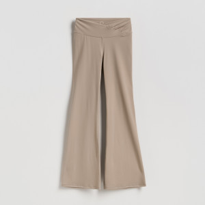 Spodnie flare - L - beżowy - damska - Reserved - 561JS-80X