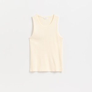 Tank top slim fit - XL - złamana biel - męska - Reserved - 562IO-01X