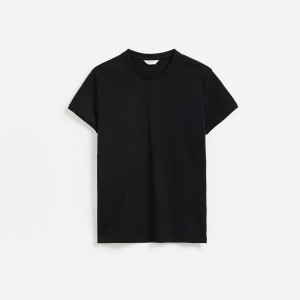 Bawełniany t-shirt slim fit - S - czarny - męska - Reserved - 565IO-99X