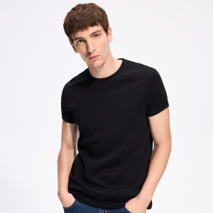 Bawełniany t-shirt slim fit - L - czarny - męska - Reserved - 565IO-99X