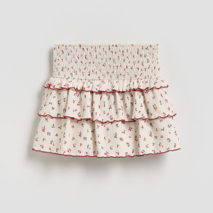 Spódnica we wzory - 116 (5-6 lat) - złamana biel - dziewczynki - Reserved - 567IB-01P