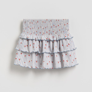 Spódnica we wzory - 116 (5-6 lat) - jasnoniebieski - dziewczynki - Reserved - 567IB-05P