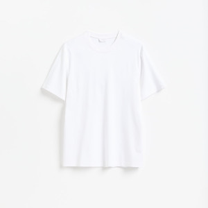 T-shirt regular z bawełny merceryzowanej - M - biały - męska - Reserved - 567IO-00X