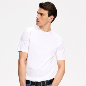 T-shirt regular z bawełny merceryzowanej - XL - biały - męska - Reserved - 567IO-00X