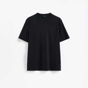 T-shirt regular z bawełny merceryzowanej - L - czarny - męska - Reserved - 567IO-99X
