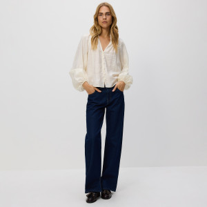 Jeansy straight - 34 - granatowy - damska - Reserved - 571GE-59J