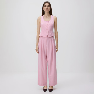 Spodnie z dodatkiem wiskozy - L - różowy - damska - Reserved - 576KK-30X