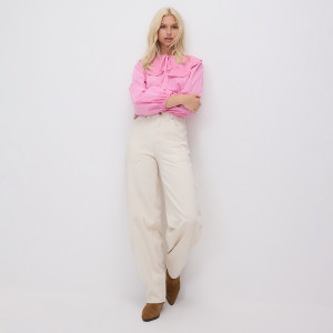 Jeansy balloon - 44 - kremowy - damska - Reserved - 577GE-02J