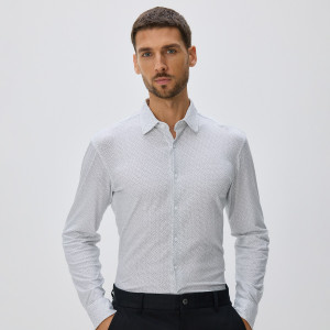 Bawełniana koszula slim fit - S - biały - męska - Reserved - 579EF-00X