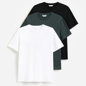 T-shirt regular 3 pack - M - wielobarwny - męska - Reserved - 579IO-MLC