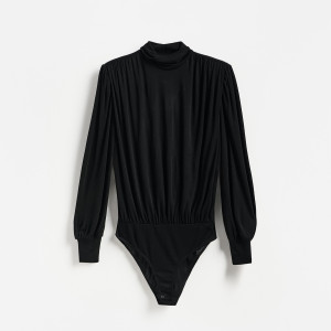 Body z lyocellem - L - czarny - damska - Reserved - 581JS-99X