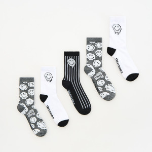 Skarpetki SmileyWorld® 5 pack - 25/27 - ciemnoszary - chłopcy - Reserved - 583KT-90M