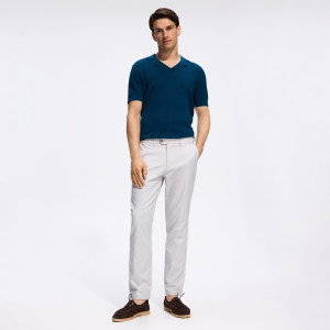 Spodnie chino slim fit - 34 - jasnoszary - męska - Reserved - 584KF-09M