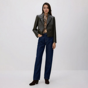 Jeansy straight fit - 36 - granatowy - damska - Reserved - 585HV-59J