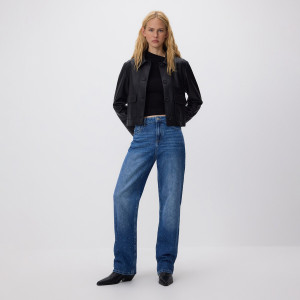 Jeansy straight z ozdobnymi aplikacjami - 34 - niebieski - damska - Reserved - 588GE-55J