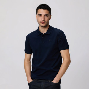 Polo regular z bawełny merceryzowanej - M - granatowy - męska - Reserved - 590EF-59X