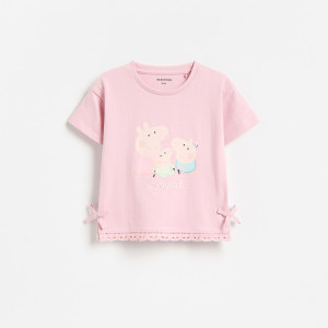 T-shirt Świnka Peppa - 104 (3-4 lata) - brudny róż - dziewczynki - Reserved - 590FT-39X
