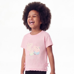 T-shirt Świnka Peppa - 116 (5-6 lat) - brudny róż - dziewczynki - Reserved - 590FT-39X