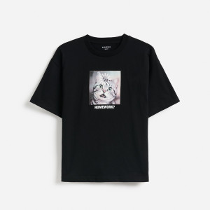 Bawełniany t-shirt - 152 (11 lat) - czarny - chłopcy - Reserved - 590MC-99X