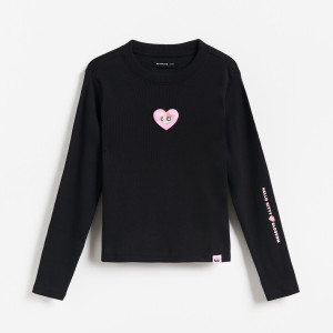 Koszulka Hello Kitty and Friends x The Powerpuff Girls - 140 (9 lat) - czarny - dziewczynki - Reserved - 593KD-99X
