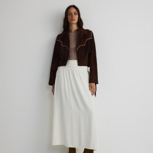 Spódnica maxi - XS - złamana biel - damska - Reserved - 596DG-01X