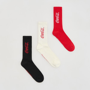 3 pack skarpet z napisem Coca-Cola - 39-42 - czerwony - męska - Reserved - 597HQ-33X