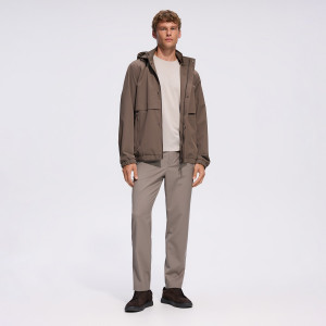 Spodnie chino carrot z wełną - L - brązowy - męska - Reserved - 598KF-84M