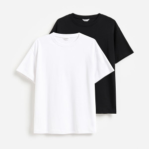 T-shirt boxy 2 pack - L - wielobarwny - męska - Reserved - 599IO-MLC
