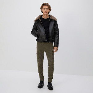 Spodnie cargo slim fit - XXL - ciemnozielony - męska - Reserved - 6003L-78X