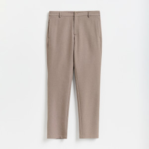 Gładkie spodnie chino slim - 28 - brązowy - męska - Reserved - 600KF-98M