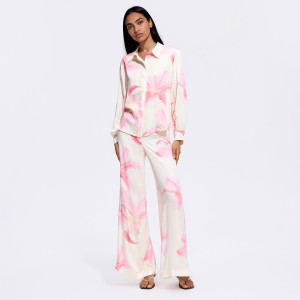 Szerokie spodnie w kwiaty - XL - wielobarwny - damska - Reserved - 602KK-MLC
