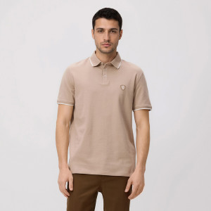 Koszulka polo regular fit - S - beżowy - męska - Reserved - 608IM-08X