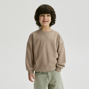 Bluza oversize z bawełną - 128 (7-8 lat) - beżowy - chłopcy - Reserved - 610HR-08X