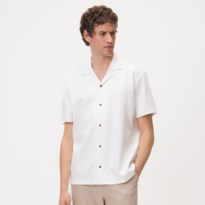 Strukturalna koszula regular fit - L - złamana biel - męska - Reserved - 610IM-01X