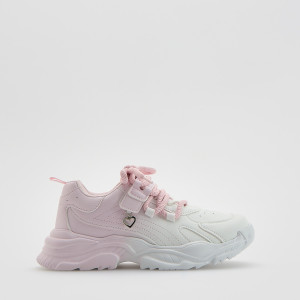 Lekkie sneakersy z imitacji skóry - 36 - pastelowy róż - dziewczynki - Reserved - 610IX-03X