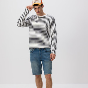 Jeansowe szorty slim fit - 28 - indigo jeans - męska - Reserved - 6114L-57J