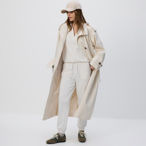 Joggery z modalem - L - beżowy - damska - Reserved - 611GA-08X