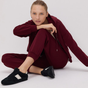 Joggery z modalem - L - bordowy - damska - Reserved - 611GA-83X