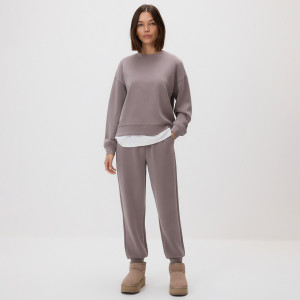 Joggery z modalem - L - brązowy - damska - Reserved - 611GA-84X