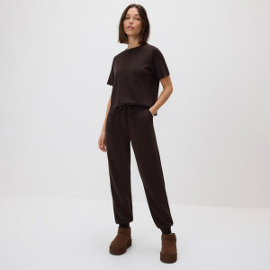 Joggery z modalem - XS - ciemnobrązowy - damska - Reserved - 611GA-89X